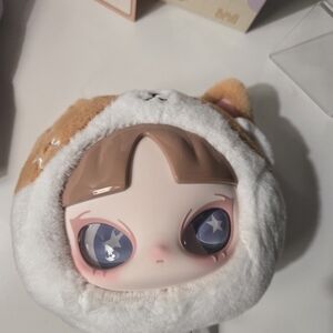 Adorable White and Brown Kids Plush Hat
